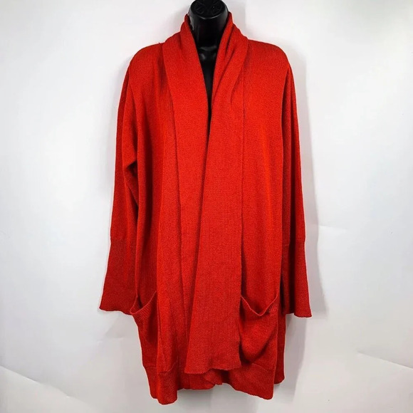 Donna Karan Women's Open Front Wool/Silk Blend Drape Cardigan Size M - Picture 1 of 11